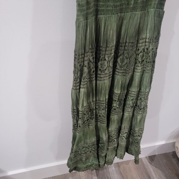 Advance Apparels Womens Dress One Size Green Milkmaid Fairy Ren Faire - Picture 3 of 8